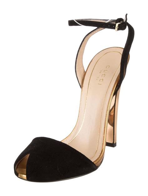 black gucci heals|gucci heels black and gold.